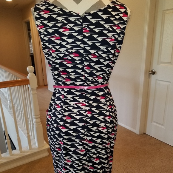 London Times Belted Dress w/ Pockets - Picture 6 of 7